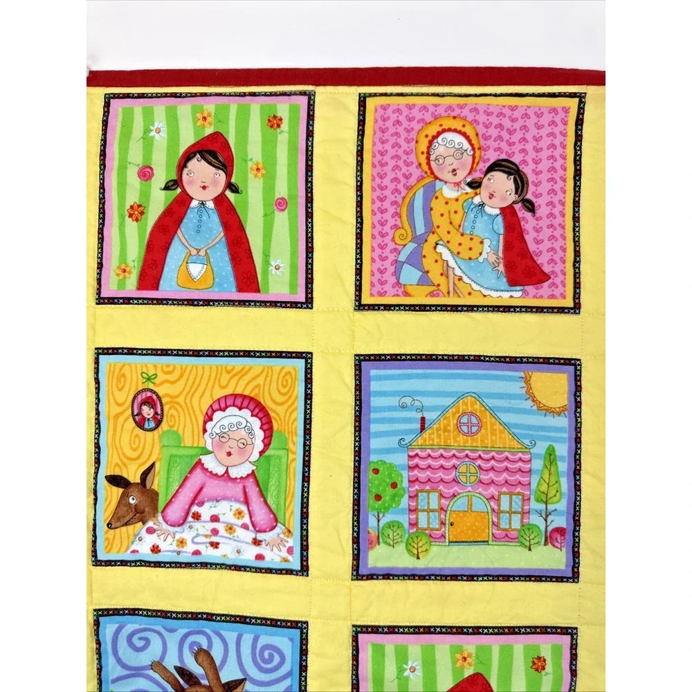 Little Red Riding Hood quilt story book quilt big bad wolf Handmade